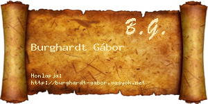 Burghardt Gábor névjegykártya